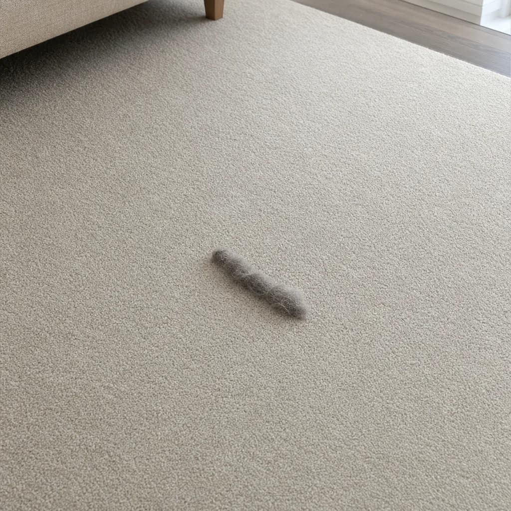 Pet hair collected into a single pile