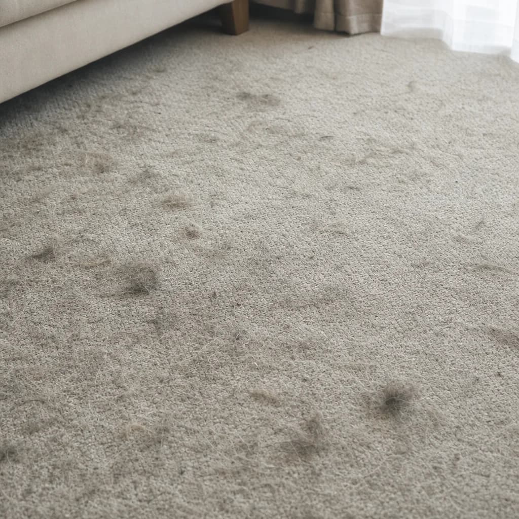 Hair trapped in carpets